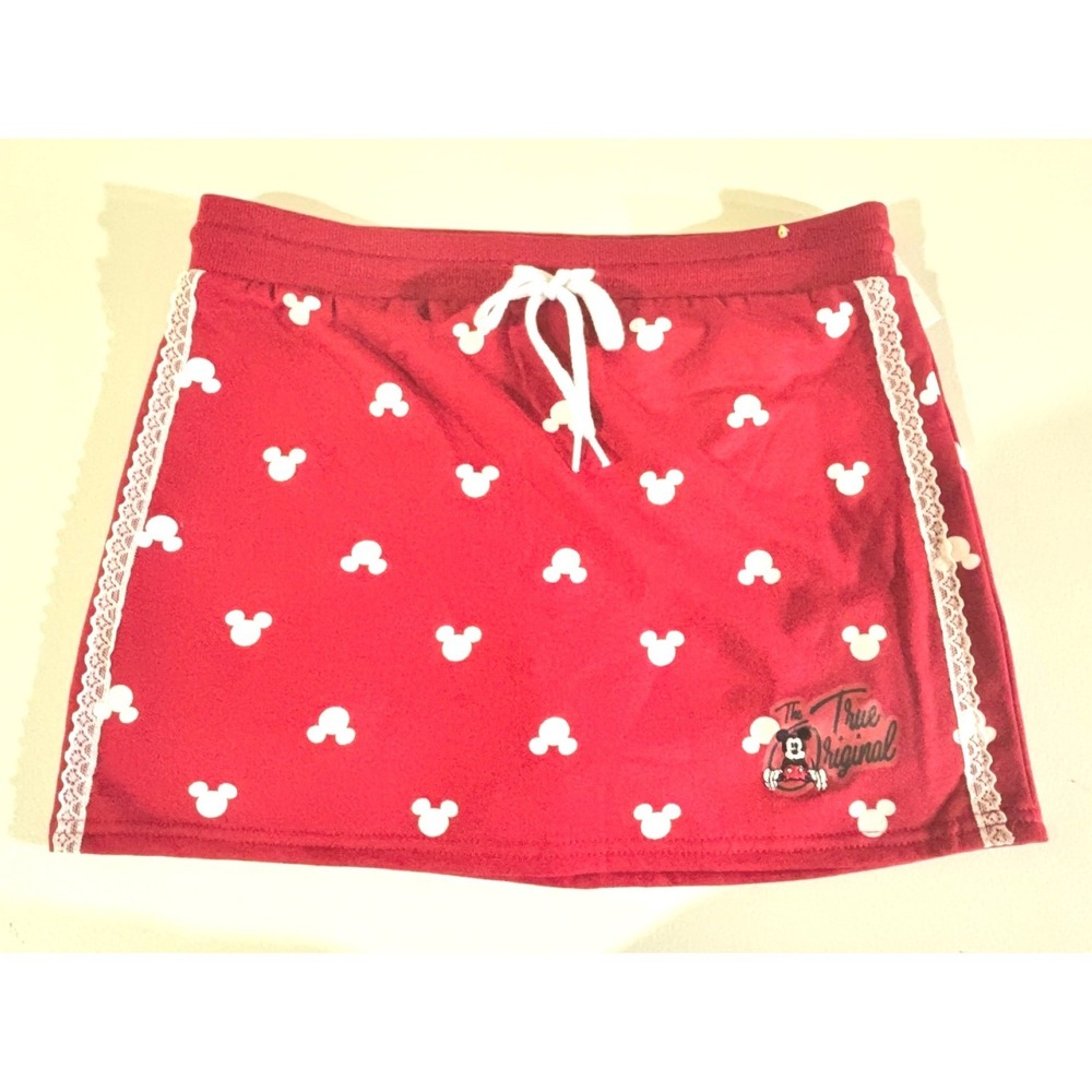 Disney Mickey Mouse Red Mini Skirt Lace Trim The True Original XS LB32610LS